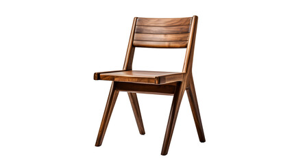 Simple wooden chair. Transparent image for product placement.