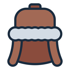 Earflaps Winter Hat filled line icon