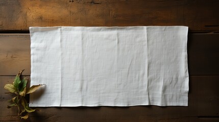 Blank postcard lying on a textured fabric. Generative AI