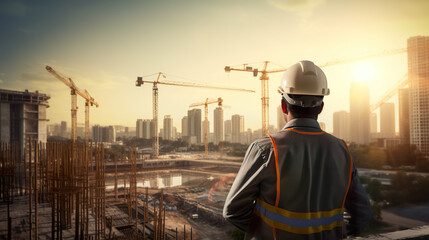 A civil engineer diligently working on a real estate construction site, embodying the essence of their profession