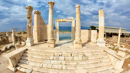 temple A of ancient Laodicea on the Lycus archaeological site of Laodicea in Turkey. Laodicea was one of the cities mentioned in the Book of Revelation in the New Testament.