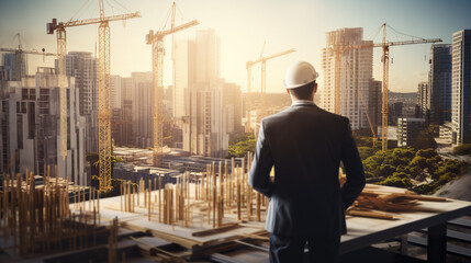 A civil engineer diligently working on a real estate construction site, embodying the essence of their profession