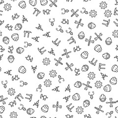 Gear, Cogwheel, Compass, Helmet, Builder Seamless Pattern. Perfect for web sites, postcards, wrappers, stores, shops