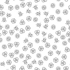 Cube, Intersected Circles, Eye Vector Seamless Pattern for websites, wrapping, printing backgrounds and other purposes