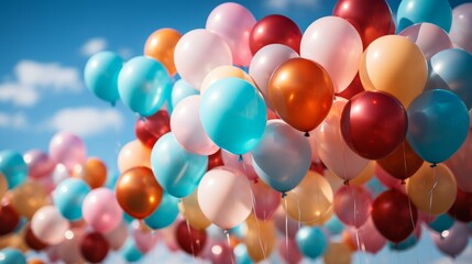 Fototapeta na wymiar Colorful balloons background. Generative AI