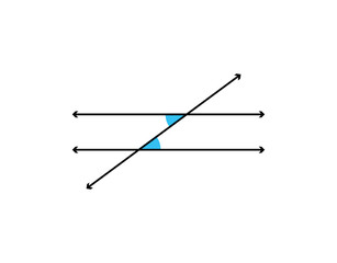 Alternate interior angles with parallel lines. Vector illustration.