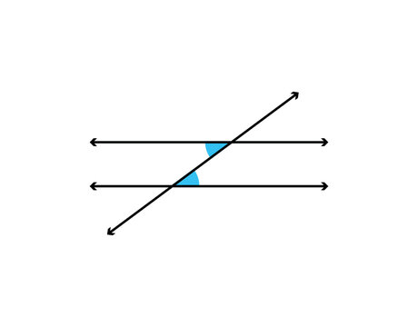 Alternate interior angles with parallel lines. Vector illustration.