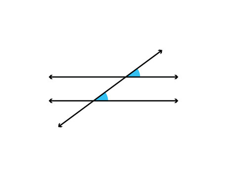 Corresponding angles with parallel lines. Vector illustration.