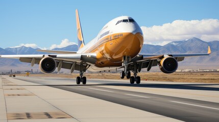 A jumbo jets engines roaring as it accelerates.UHD wallpaper