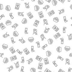 Female Vat, Pet Carrier, Medication Seamless Pattern for printing, wrapping, design, sites, shops, apps