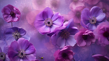 Fototapeta na wymiar A backdrop of romantic violet flowers