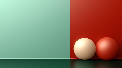 Minimalist Red on a Green background Abstract