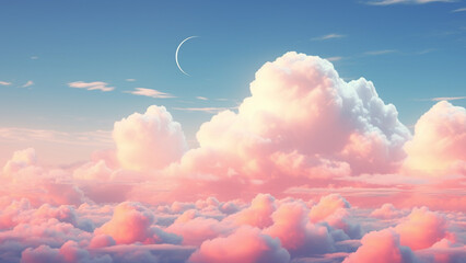 Pastel Sky: A Beautiful Blend of Soft Colors in the Clouds, Soft Hues of the Sky: A Pastel Palette in the Clouds.