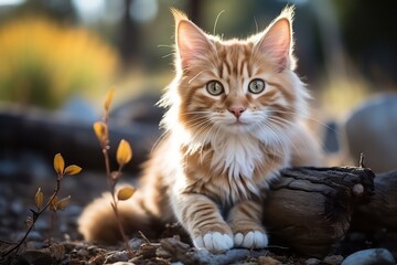 Obraz premium cute cat in the garden