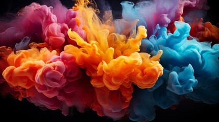 Explosion of colorful liquid creating a mesmerizing. Generative AI