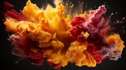 Obraz premium Explosive burst of yellow and red hues. Generative AI