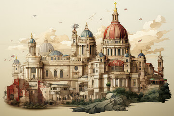 Obraz premium Preservation and restoration of historical landmarks, conserving cultural heritage for future generations. Generative Ai.