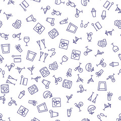 Cocktails and Water with Ice Seamless Pattern for printing, wrapping, design, sites, shops, apps