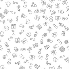 Tea, Cook, TV Show, Pizza, Ice Cream Seamless Pattern for printing, wrapping, design, sites, shops, apps