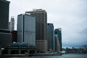 New York,  New York state  USA - August, 30, 2023 - Staten island ferry on the hudson river in...
