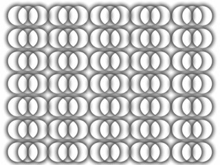 Seamless abstract pattern of circles and dots. Black and white circle patterns. Geometric shapes. 