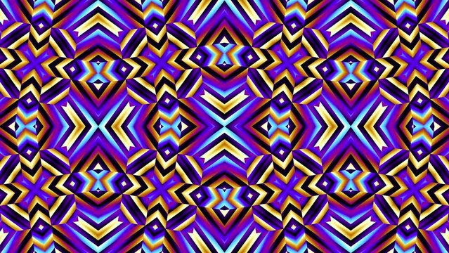 Transformation colorful squares. 4k Seamless looping footage.. Symmetric ornament