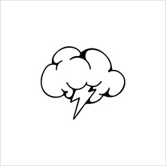 vector illustration of clouds with lightning