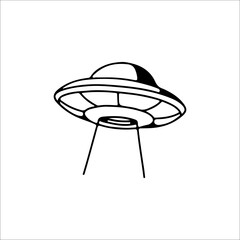 vector illustration of ufo outline