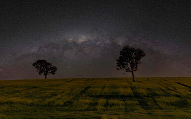 Fototapeta na wymiar Long exposure Milky Way photo land scape.