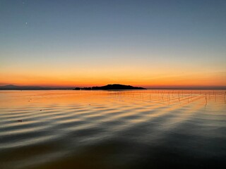 sunset on the lake Trasimeno (isola di Polvese)