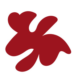 Red green abstract shapes vector decor