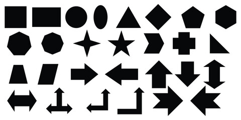 top set design of various shapes for children's learning | premium vector