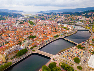 Aerial view on the city Agen. France. High quality photo