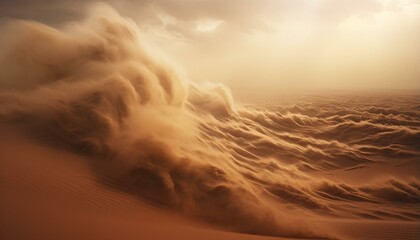 A massive sand dune rising in the heart of the desert - obrazy, fototapety, plakaty