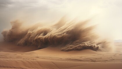 A massive sand dune wave in the desert - Powered by Adobe