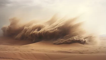 Schilderijen op glas A massive sand dune wave in the desert © KWY
