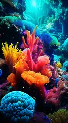 Obraz premium A vibrant underwater world filled with colorful corals and sponges