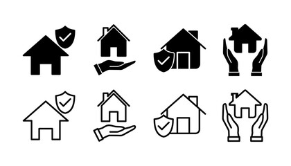 Fototapeta premium Home insurance icon vector. home shield protect logo