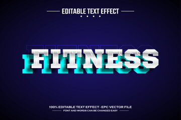 Fitness 3D editable text effect template