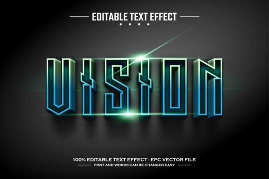 Vision 3D editable text effect template