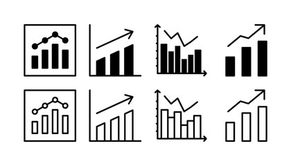 Growing graph Icon vector. Chart icon. Graph Icon