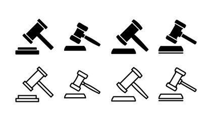 Gavel icon vector. judge gavel icon. auction hammer