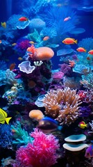 A vibrant and diverse underwater world in a large aquarium