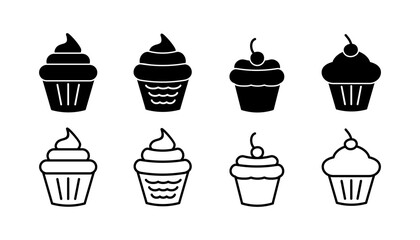 Cup cake icon vector. cake icon. bakery. muffin