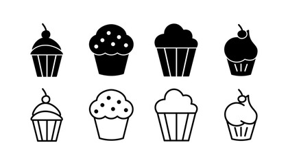 Cup cake icon vector. cake icon. bakery. muffin