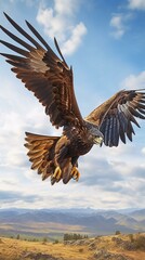 Obraz premium A majestic bird of prey soaring through the sky