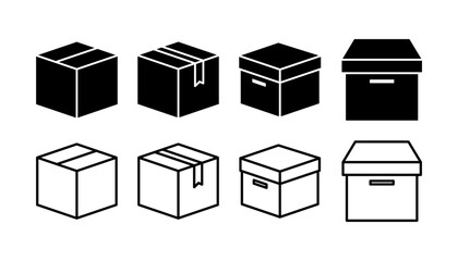 Box icon vector. Box sign. delivery package. parcel box.