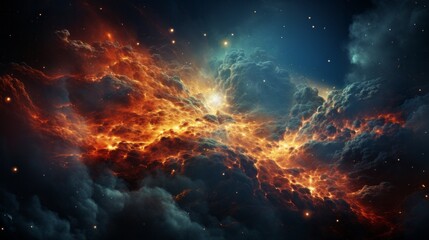 Obraz premium Spiraling galaxy depicted against the backdrop. Generative AI