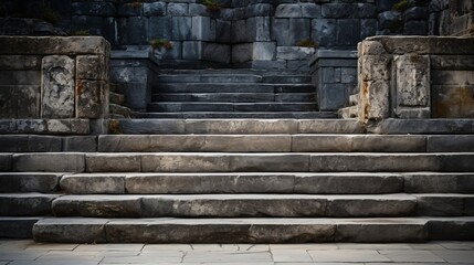 Stone steps leading to a building creating a dramatic. Generative AI