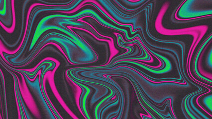 Fluid and colorful marble background template with grainy texture. Liquid abstract color gradient. Dynamic contemporary art for poster, banner, magazine, presentation, or cover.